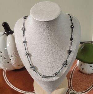 Karl‎ Lagerfeld Black and Silver Necklace NWT